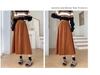 Женская вельветовая юбка А-силуэта средней длины с высокой талией для осени/зимы
