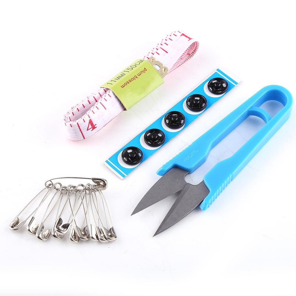 10pcsbox Large Sewing Box Threader Needle Tape Measure Scissor Thimble Kit Tool
