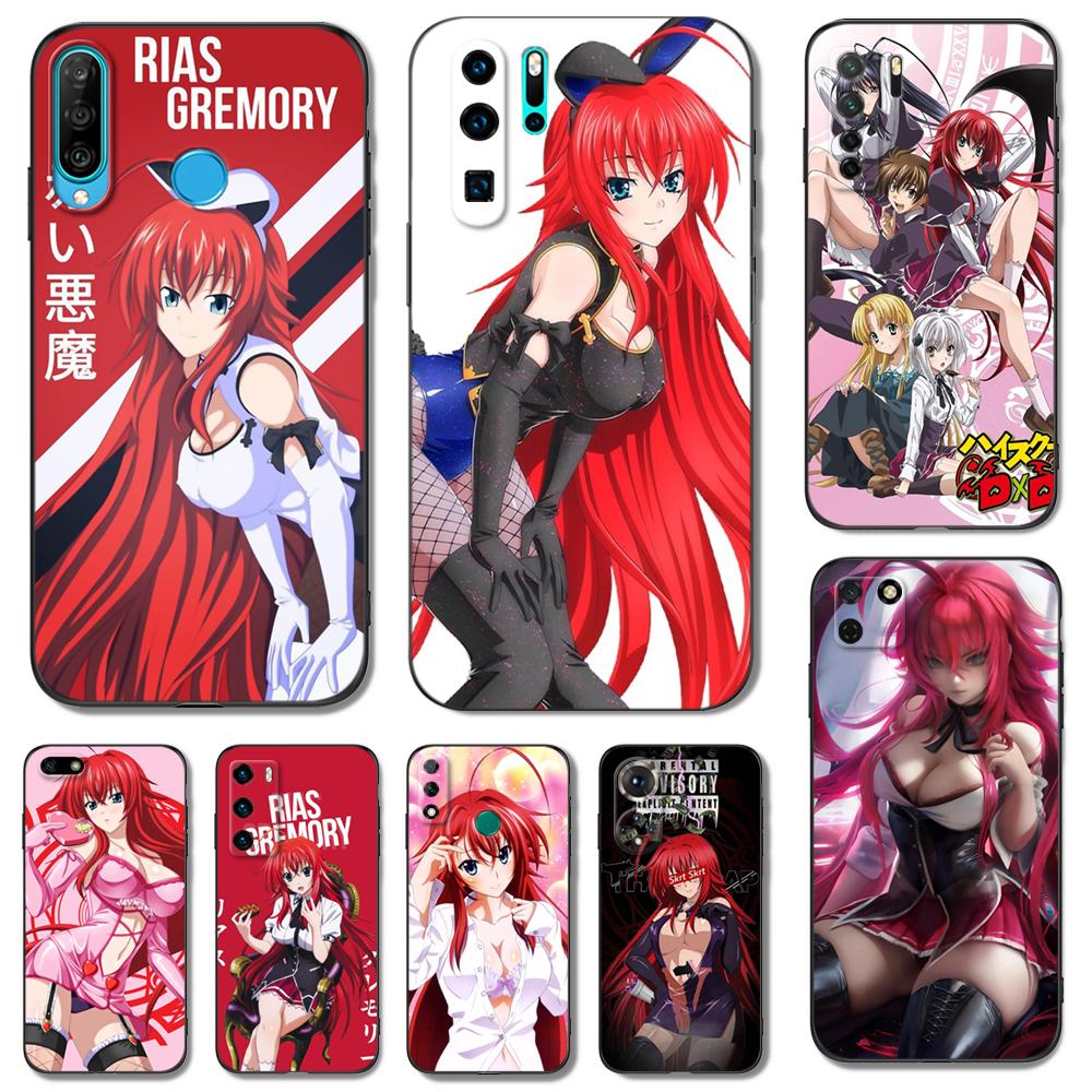 Black tpu Case For Huawei P30 Lite P30 Pro P40 LITE E P Smart 2020 Cover Spduak High School Rias Gremory