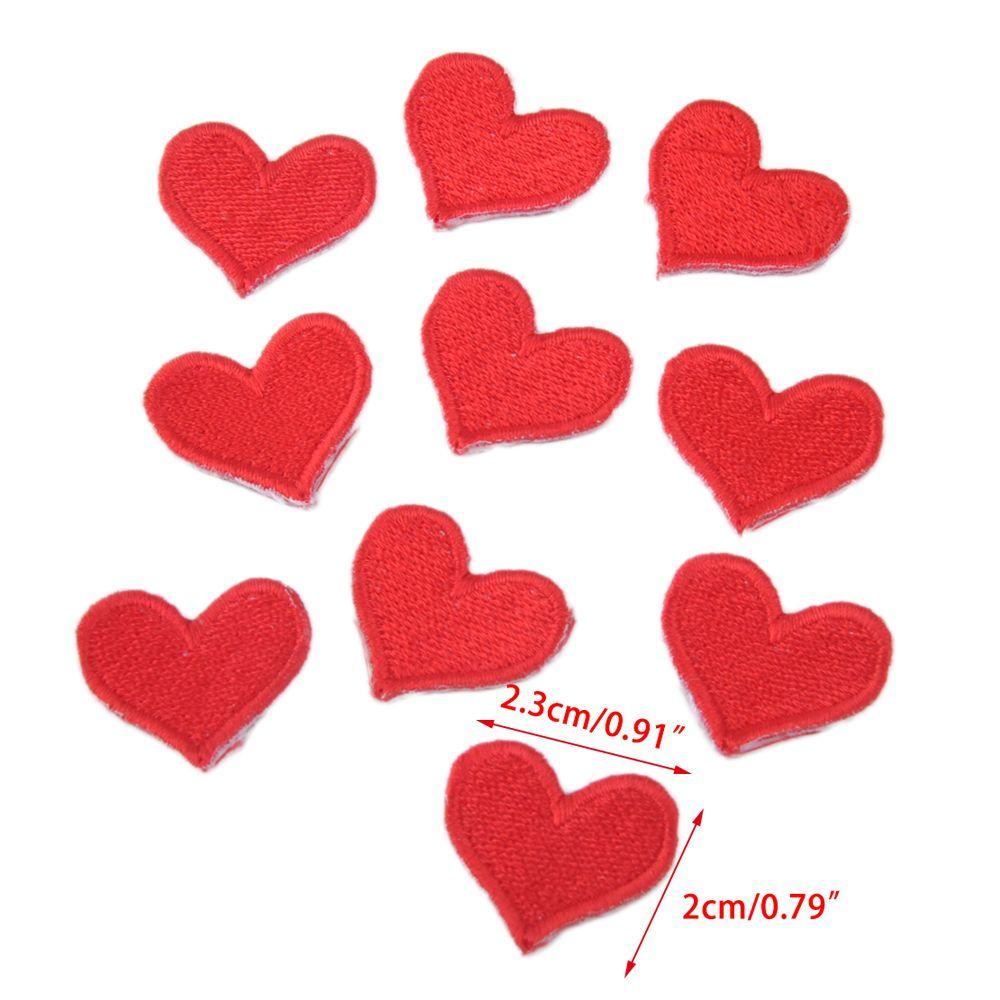 Red Heart Shape Embroidery Patch Stickers Clothes Patch Apparel Applique Patches Patch Sticker