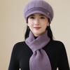 Knitted Woolen Hat New Rabbit Fur Hat for Women Mother Middle Aged and Elderly Plus Velvet Warm Hat Grandma's Cold Proof Scarf