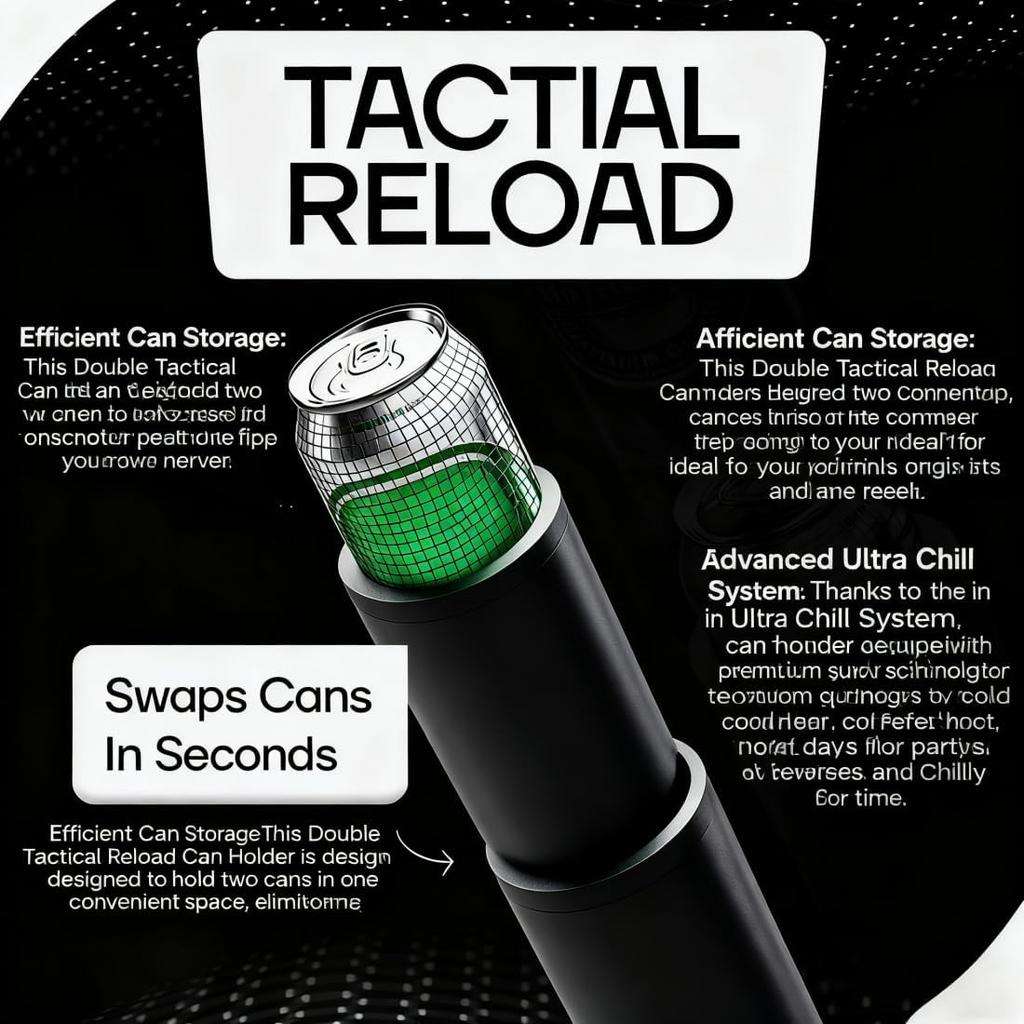 Двойной тактический держатель для банок для перезарядки - Система Ultra Chill, 2026 Новый штурмовой тактический изоляционный рукав, Охладитель для тонких банок, Вмещает две банки по 12 унций