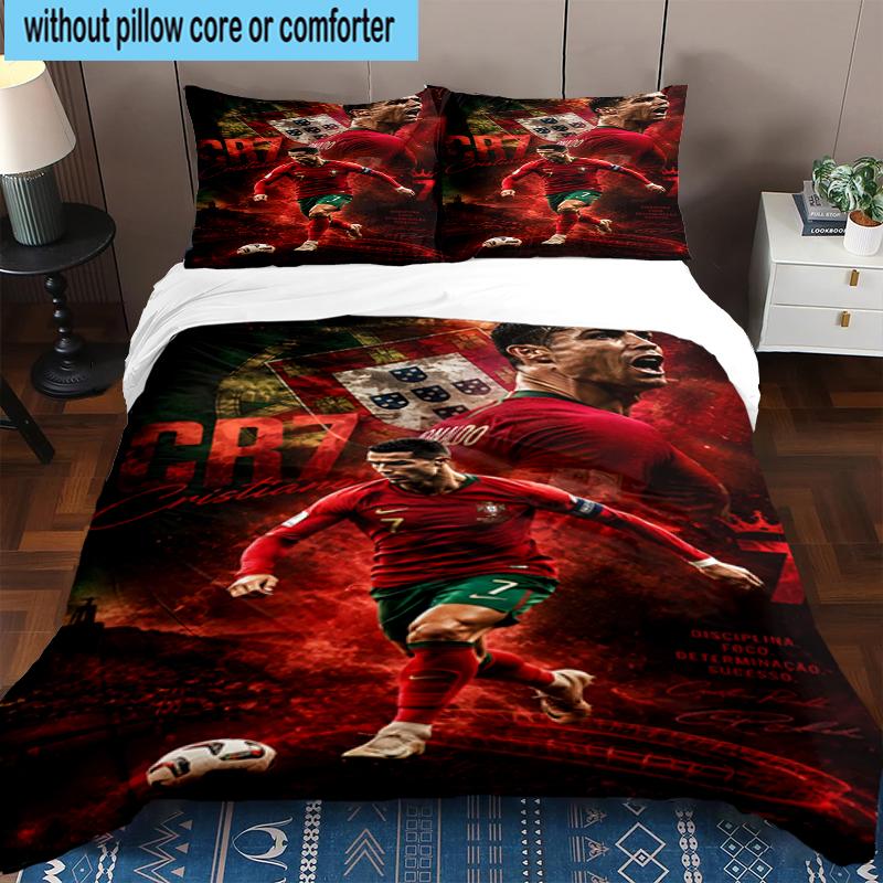3PCS Man United Soccer Action Bedding Set,Including 1pc Duvet Cover And 2pcs Pillowcases Perfect for Bedroom, Dormitory, Fan Christmas gift