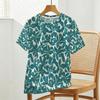 Plus Size Women's Relaxed Floral T-Shirt Soft Casual Short Sleeve for Daily, Loungewear & Office Wear