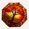 1pc Tree of Life Automatic Folding Umbrella, 8-Rib Sturdy Canopy, Portable Travel Umbrella for Outdoor Use,159