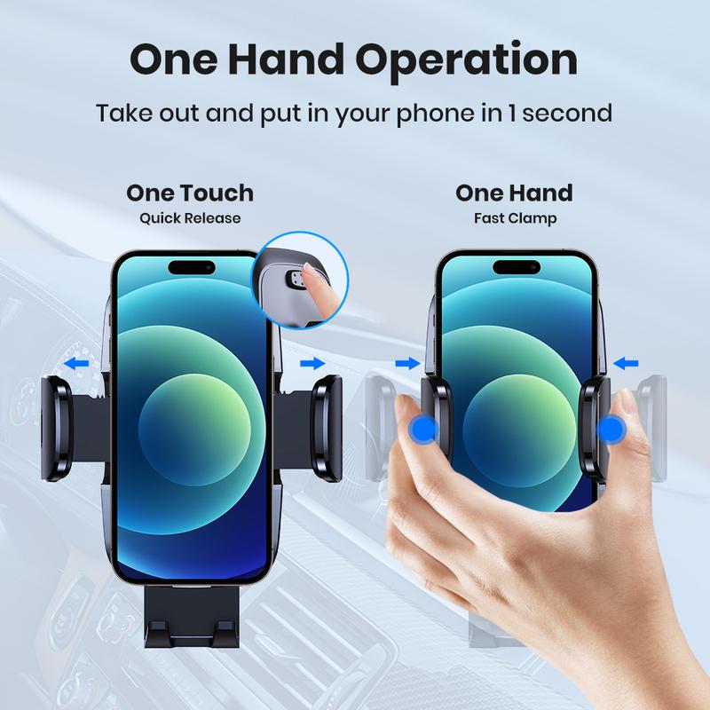 TOPK D35X 360° Rotating Phone Holder, Adjustable, Easy Installation, Compatible with All Smartphones for Dashboard/Windshield