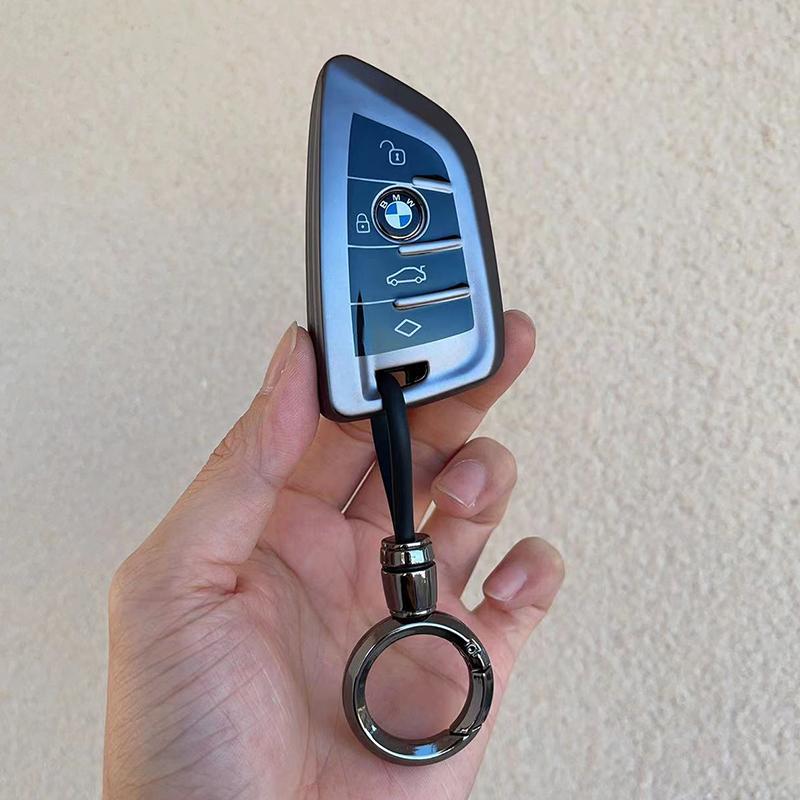 Grey Tpu Car Remote Key Case Cover Shell Fob For Bmw X1 X3 X5 X6 X7 1 3 5 6 7 Series G20 G30 G11 F15 F16 G01 G02 F48 Keyless