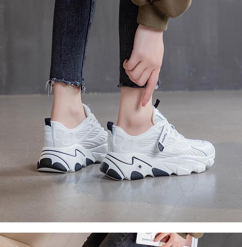 Women's Trendy White Dad Sneakers - Autumn 2025, Versatile, Breathable Casual Sports Style