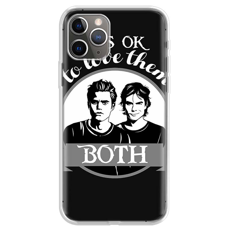Дневники вампира Деймон Сальваторе Мягкий чехол для телефона для IPhone 18 11 17 Air 16E 16 Pro Max 15 + 14 Plus 13 Mini 12 Apple 7 SE 8 Забавный