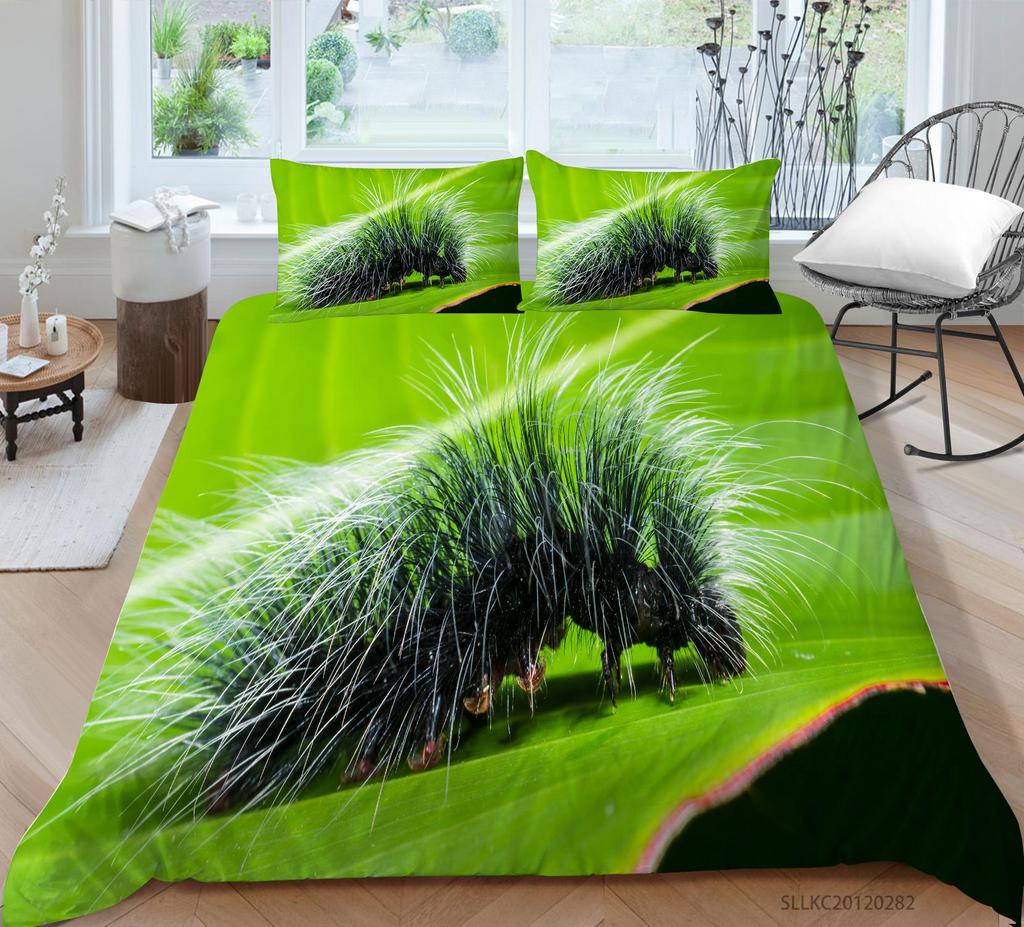Hot Sell Caterpillar Home Textiles Luxury Bedding Cover Suit Washed Breathable Quilt Cover High Quality Teen Children Highly Duvet Cover
