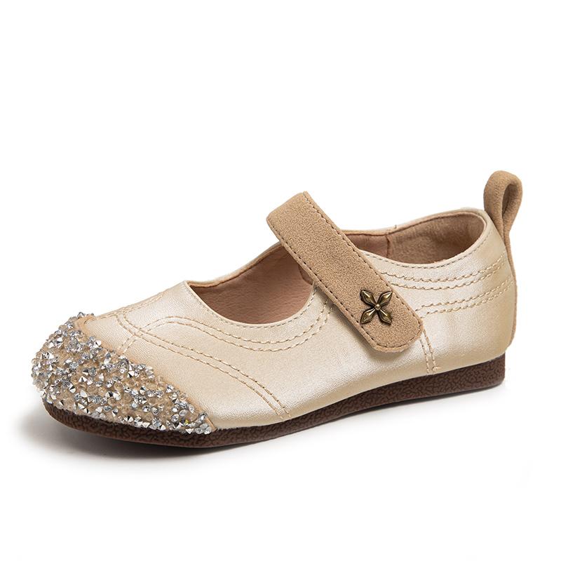 Туфли принцессы для девочек, детские хрустальные туфли со стразами, модные туфли для выступлений для маленьких детей, балетки, весна-осень 2024, новинка