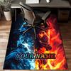 1PC Custom Name Firefighter's Courage Theme Floor Mat Ideal for Living Room, Game Rooms, Office, Bedroom, Floor Mat Playful Design