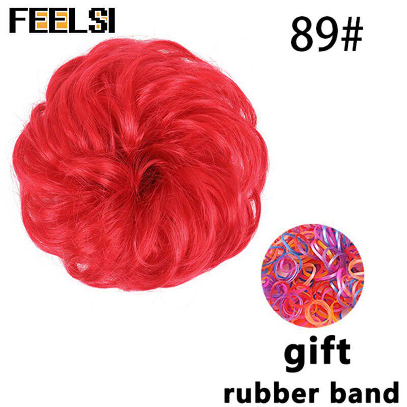 Женский вьющийся шиньон с эластичной резинкой, синтетическая резинка для волос, небрежный пучок, шиньоны