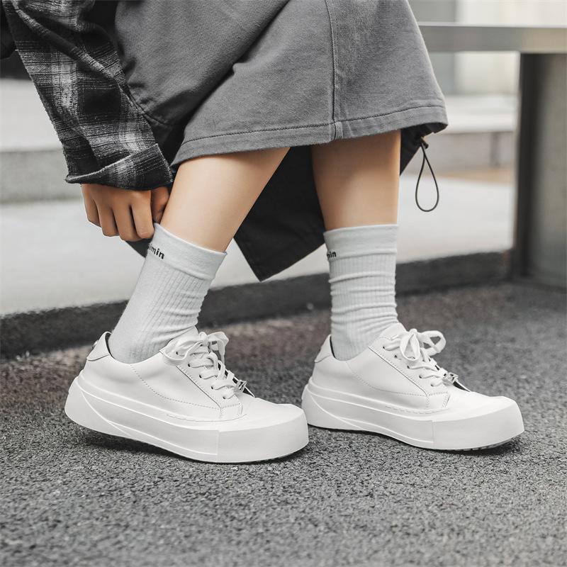 Пара кроссовок для спорта и отдыха, универсальные мужские и женские туфли в студенческом стиле, небольшие кожаные туфли для езды на работу, чтобы сменить обувь для кроссовок 66643-J