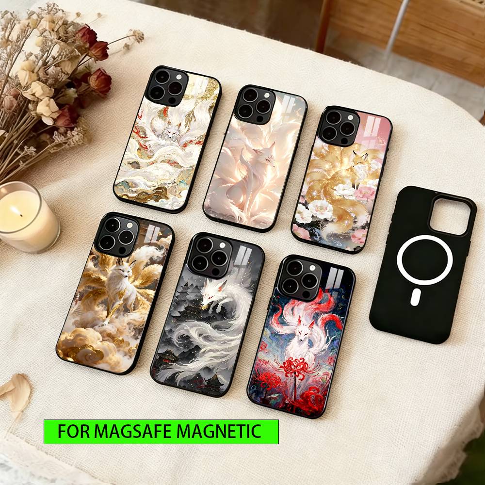 Fairy fox Phone Case For iPhone17,16,15,14,13,12,11 Plus,Pro Magnetic with Magsafe Wireless Charging