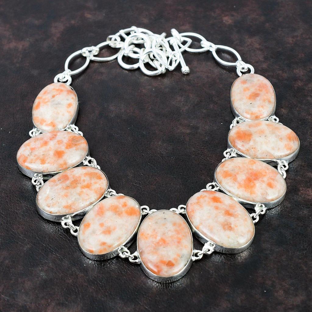 Ожерелье из солнечного камня, ожерелье из стерлингового серебра 925 пробы, регулируемое ожерелье-цепочка, ожерелье ручной работы из настоящего драгоценного камня, подарок для подруги, антикварные ювелирные изделия