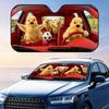 Chick Soccer Celebration Sun Visor Car Front Windshield Sun Shade Foldable Reflective UV Protection Heat Insulation Cover