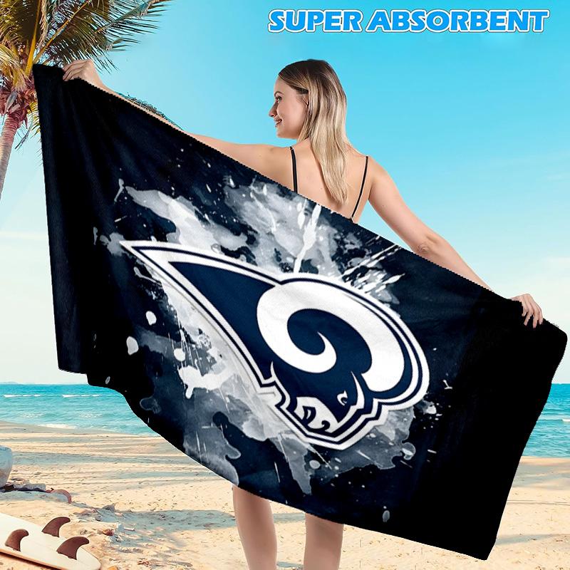 1PC Rams Team Spirit Beach Towel, Microfiber Beach Towel, Perfect For Pool, Beach, Travel, Home Decor Beach Party Fan gifts