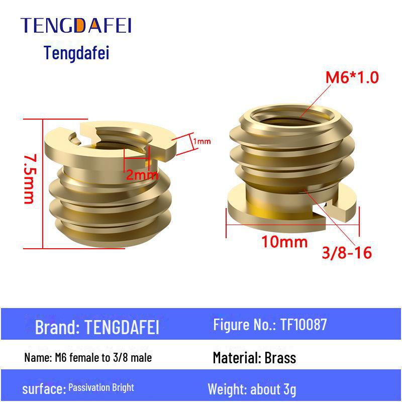 Адаптер для штатива с креплением на стойку для освещения и поворота камеры с резьбой 1/4" на 3/8" на M4/M5/M6/M8
