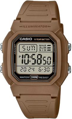 CASIO Стандартные цифровые мужские часы W-800H-5AV Коричневые Зарубежная модель
