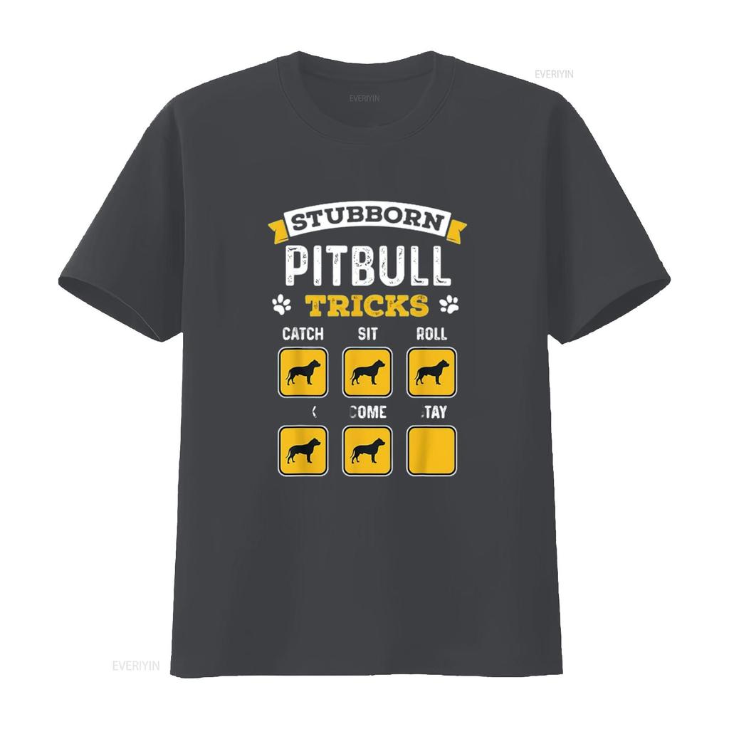Stubborn Pitbull Tricks Funny s for Dog Owner Womens T Shirt Black XL vintage Washed Stylish Soft Stretched graphic Comfortable