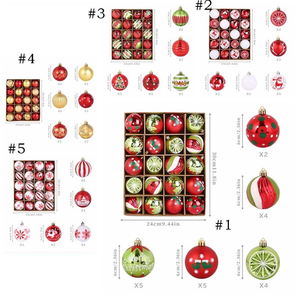 20pcs 6cm Painted Christmas Balls Set Plastic Christmas Tree Pendant Indoor Outdoor Decoration