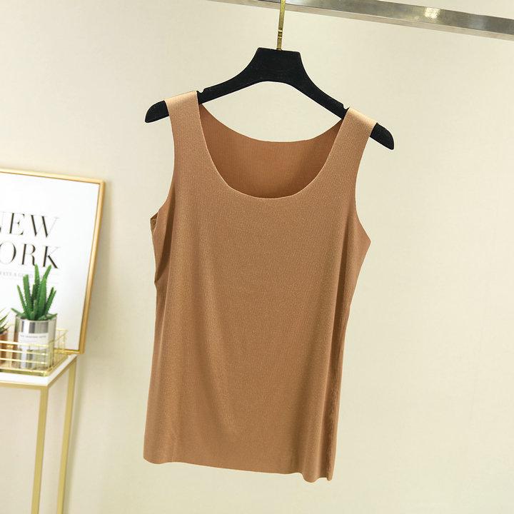 Женская бесшовная майка из модала - Весенне-летняя безрукавная базовая майка с круглым вырезом и универсальная верхняя одежда