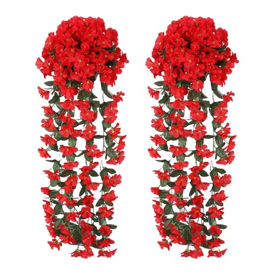 2 шт. искусственные подвесные фиолетовые цветы искусственные лозы с цветами искусственные подвесные растения фиолетовые цветы для украшения дома свадьбы сада двора