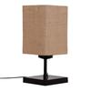 40.64 Cm Square Beige Jute Shade Table Lamp with Wood Base Bulb Not Included Home Décor Bedroom, Dining Room, Hotel Room, Living Room, Office
