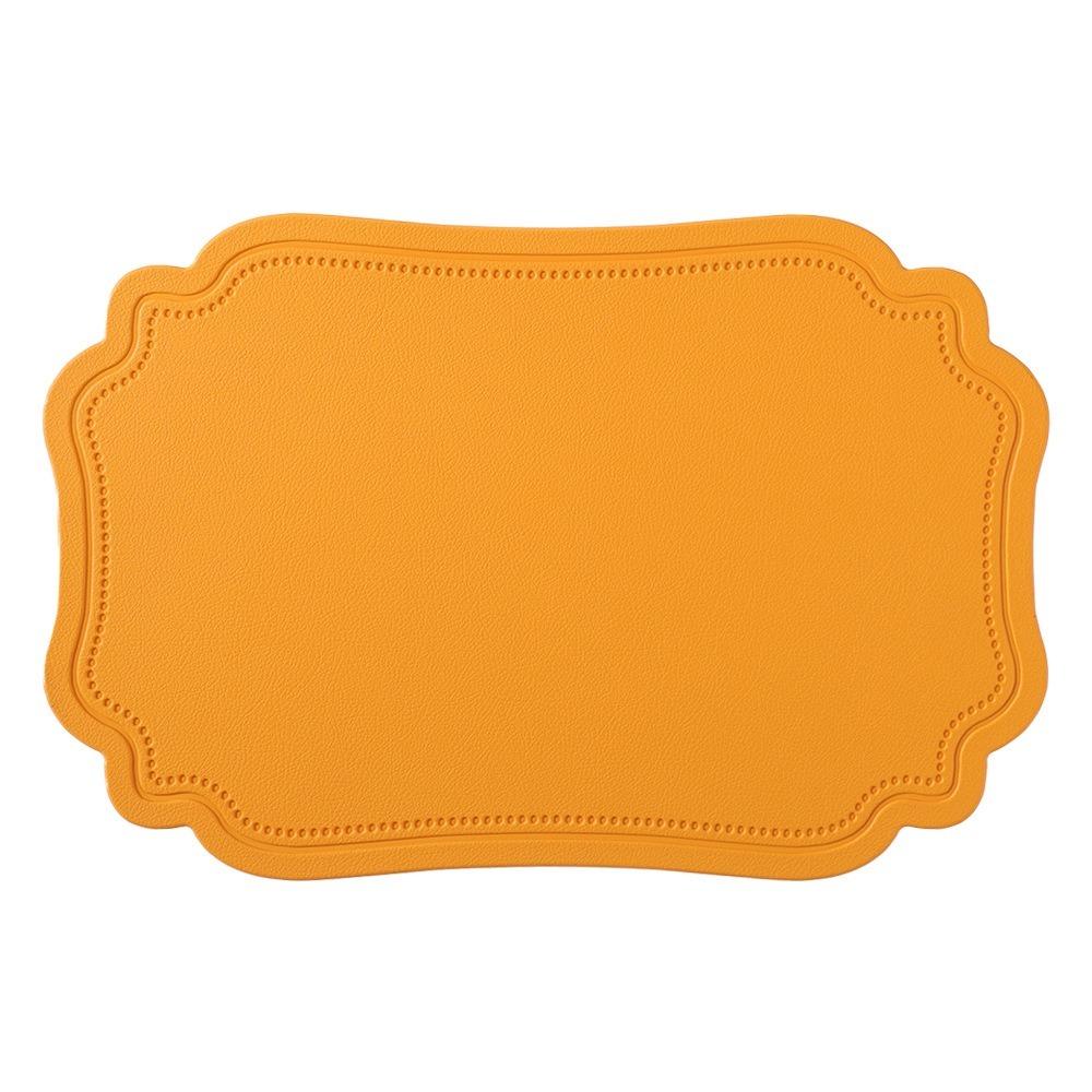 4 Piece Elegant Retro Irregular Tableware Pad PU Leather Waterproof Table Mat Scratch Resistant Non-slip Place Mat Wedding