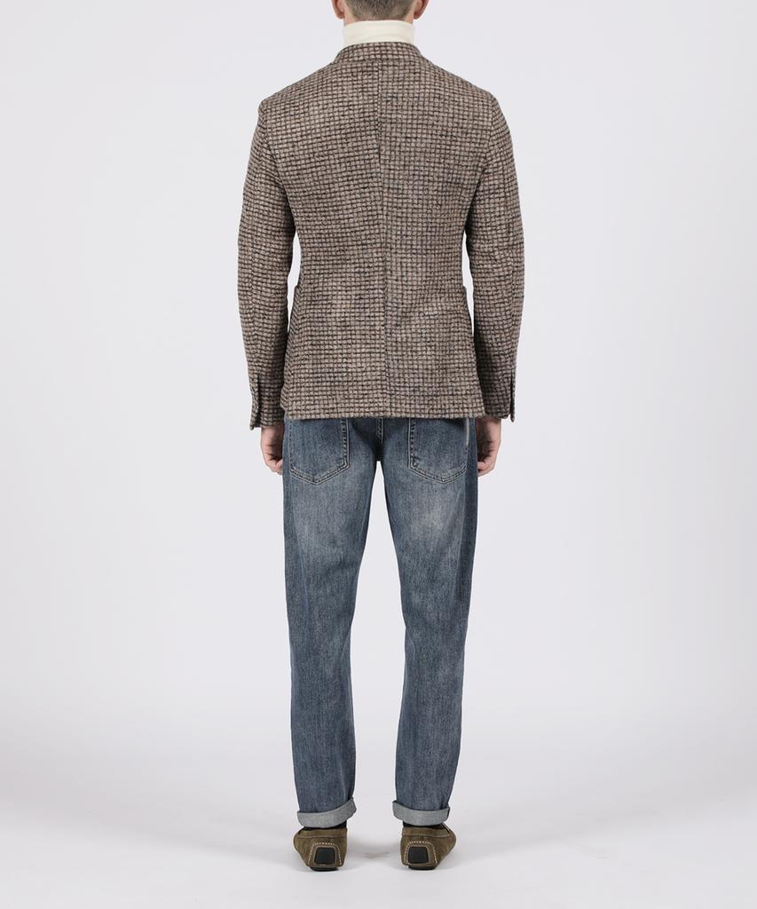 Panicale Beige Wool Check Jacket