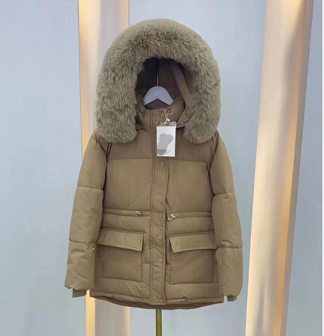 Women's Loose Fitting Casual Down Jacket, Medium Length Cotton Jacket, Large Pocket, Thickened Cotton Jacket