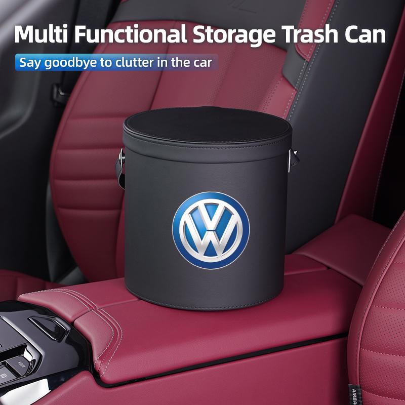 swe3Car Trash Can Bin Organizer Hanging Garbage Storage Box For Volkswagen VW Scirocco Jetta Beetle Golf Passat Tiguan Sharan Touran