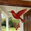 Bird Wind Chime Colorful Sea Glass Design Peaceful Sounds Weather-resistant Wind Chime Outdoor Home Decoration
