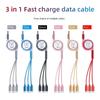 Кабель-быстрая зарядка 3 в 1 телескопический, подходит для iPhone, Xiaomi, Samsung, Type-C, Android, мобильного телефона, 3A, быстрая зарядка, кабель USB-C