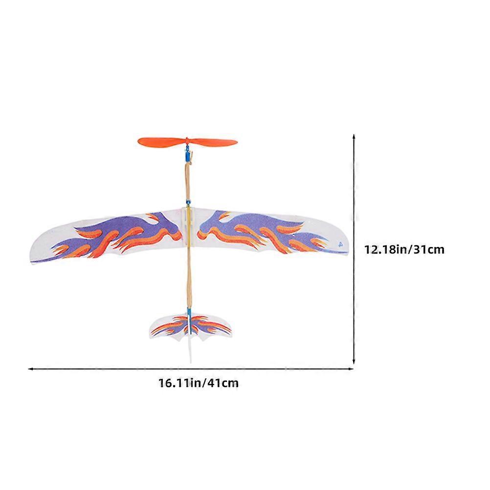 4pcs Flying Glider Plane: Rubberband Powered Airplane Kits Windup Copter Toys for Kids Party Favors Boys and Girls Outdoor Fun and DIY Activities