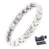 Germanium Bracelet for Men and Hematite Jewelry [HACHI] Women, Magnetic, Anti-Static Bracelet, (18 Cm, Silver)