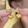 Gold Love Brushed Ear Buckle Temperament Simple and Versatile Design Sense Earrings Light Luxury Fashion Earrings Niche High Sense