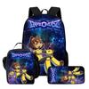Kids School Backpack Set With Lunch Bag Pencil Case - Cartoon Print Lightweight Ergonomic Design Grades 1-2