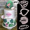 4 PCS Cake Mold Fondant Mould Tropical Leaf Mould Fondant Cake Mold ARI