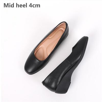 Новые женские туфли-лодочки из натуральной кожи, женские базовые весенние туфли на квадратном каблуке, удобные черные рабочие туфли для офиса, размер 35-41
