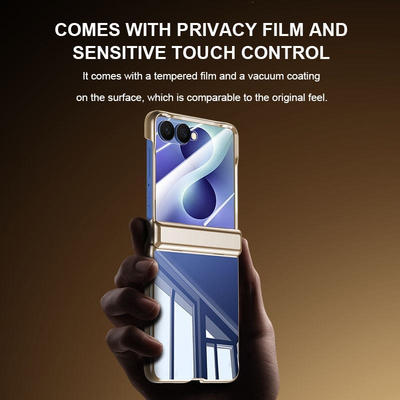 Применимо к складному мобильному телефону Samsung ZFlip8, прозрачная гальванизированная пленка-чехол ZFlip7 со всех сторон, интегрированный противоударный чехол