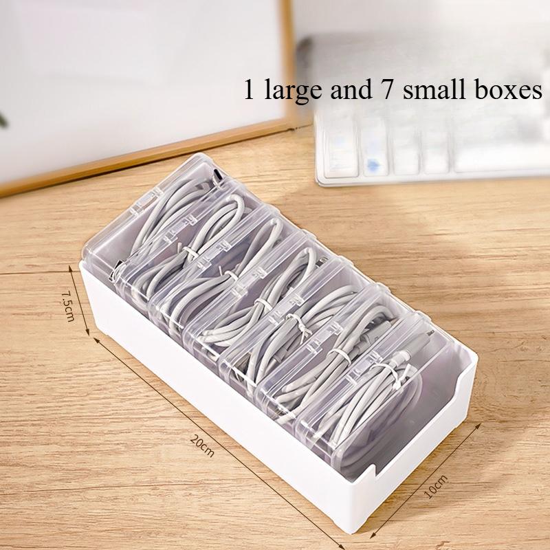 1 Set Data Cable Storage Box Home Phone Charger Separate Storage Box Desktop Cable Organizer Multifunctional Storage Organizer
