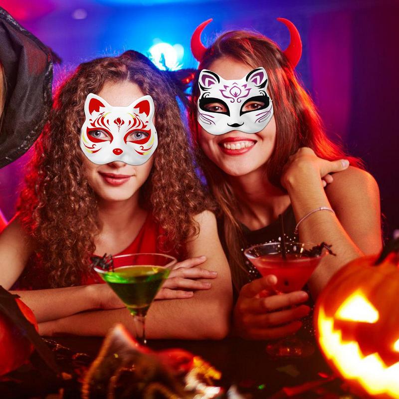 Masquerade Cat Face Masks Party Animal Half Facemasks Masks Props Paintable Blank Masks Party Halloween Cosplay Accessories