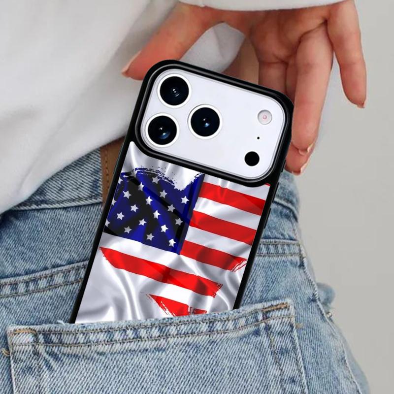 Шелковые Флаги США Америка Чехол для Телефона для iPhone 17ProMax 12 13 14 15 16e 17 Pro Max Plus Air Cover