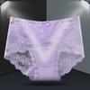 Women Panties Mid Waist Lace Hollow Out Good Breathability Butt-lifted Underpants Solid Color Moisture-wicking Briefs for Sport Work