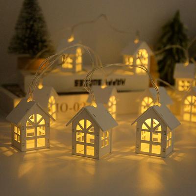 2M 10LED Рождественская деревянная светодиодная гирлянда для дома 2025 года, новогодняя подвесная гирлянда для дома, рождественские елочные украшения, декоративная лампа