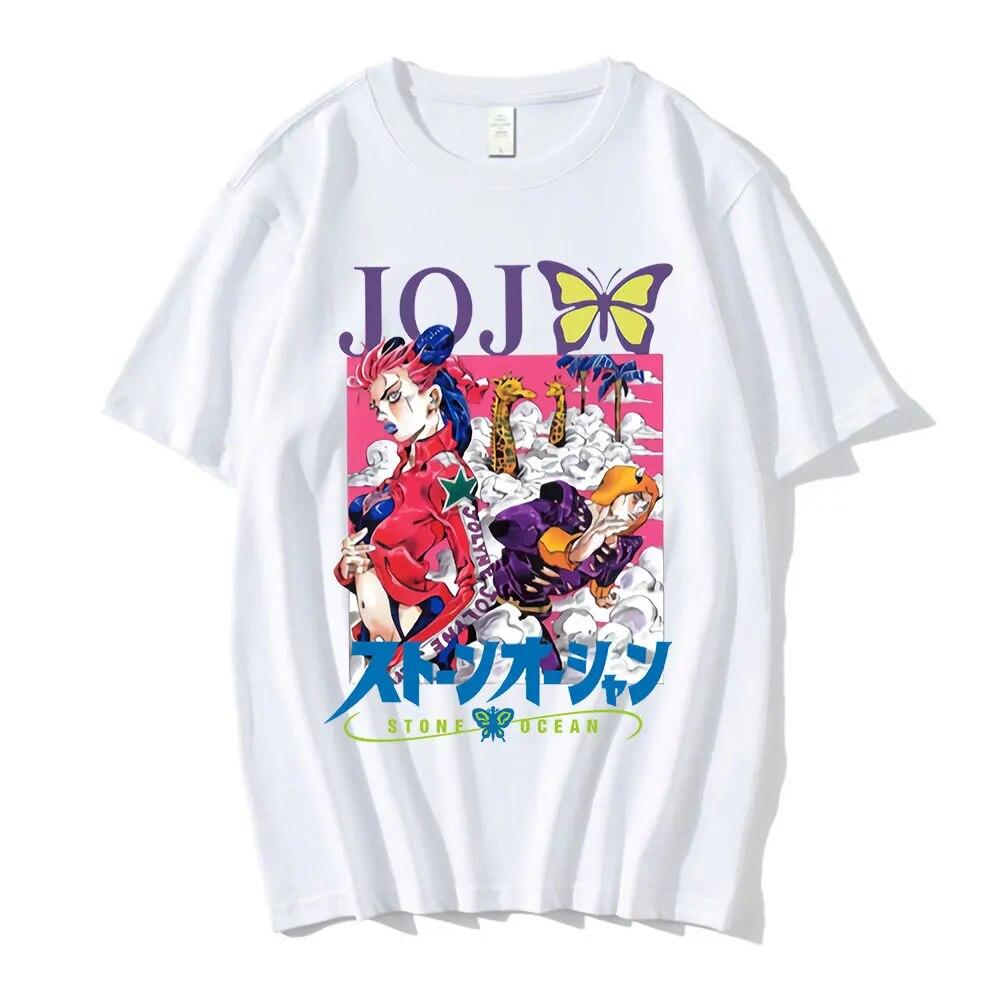 Манга Джоджо Невероятные приключения Камень Океан Куджо Джолин футболка с принтом унисекс женская футболка с аниме уличная футболка унисекс большого размера