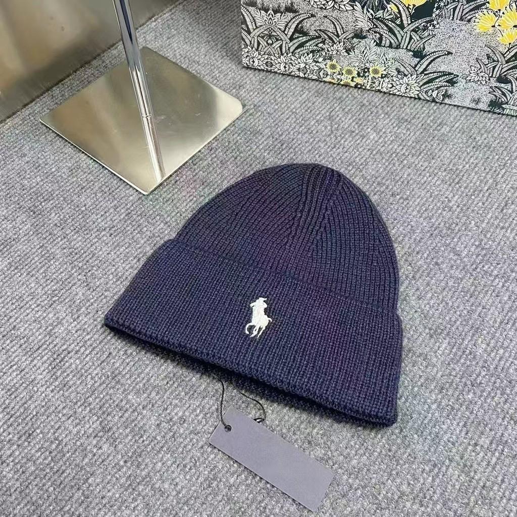 Cotton Knitted Hat With Classic Pony Pattern For Winter Cold Weather Wear