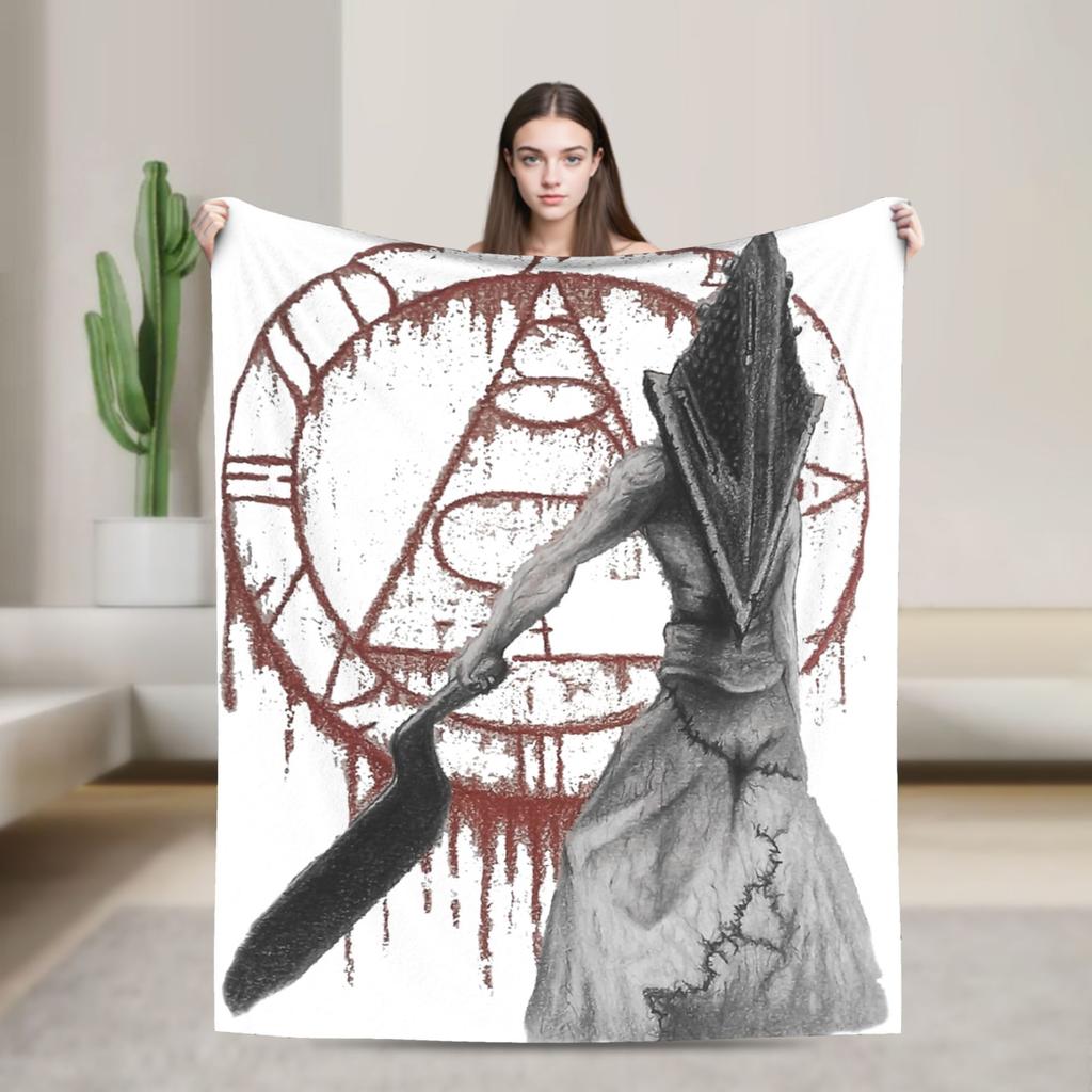 Silent Hill Horror Flannel blanket Game Custom Throw blankets for Bed Sofa Couch 150*125cm Quilt